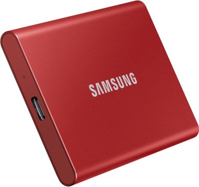 Disque dur SSD externe SAMSUNG Portable 2To T7 rouge métallique