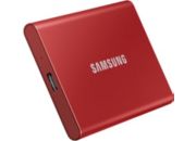 Disque SSD externe SAMSUNG portable 2To T7 rouge metallique