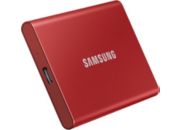 Disque SSD externe SAMSUNG portable 500go T7 rouge metallique