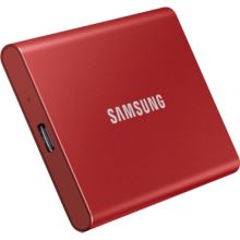 Disque SSD externe SAMSUNG portable T7 500go rouge metallique