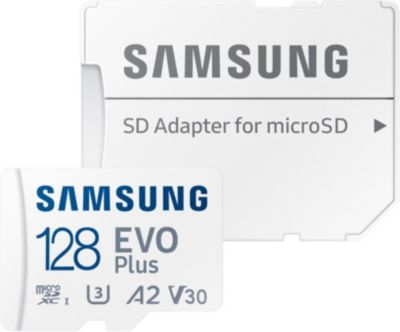 Samsung Carte Micro SD 128 Go Pro Plus avec adaptateur SD pas cher