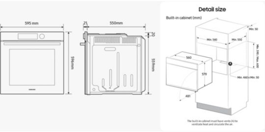 Four pyrolyse Samsung NV7B44503AS cuisson air sous-vide