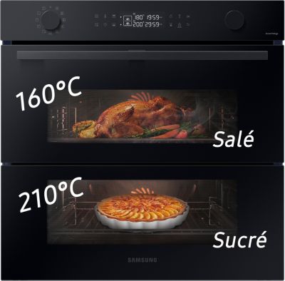 SAMSUNG - NV7B45305AS - Four pyrolyse Dual Cook Flex™ - Série 4 - En mode  Twin Convection™, ce