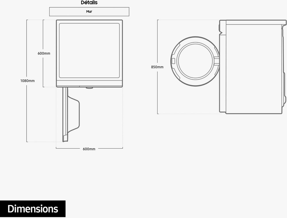 Lave-linge 11 kg Samsung BESPOKE AI™ WW11BB504DAW SmartThings