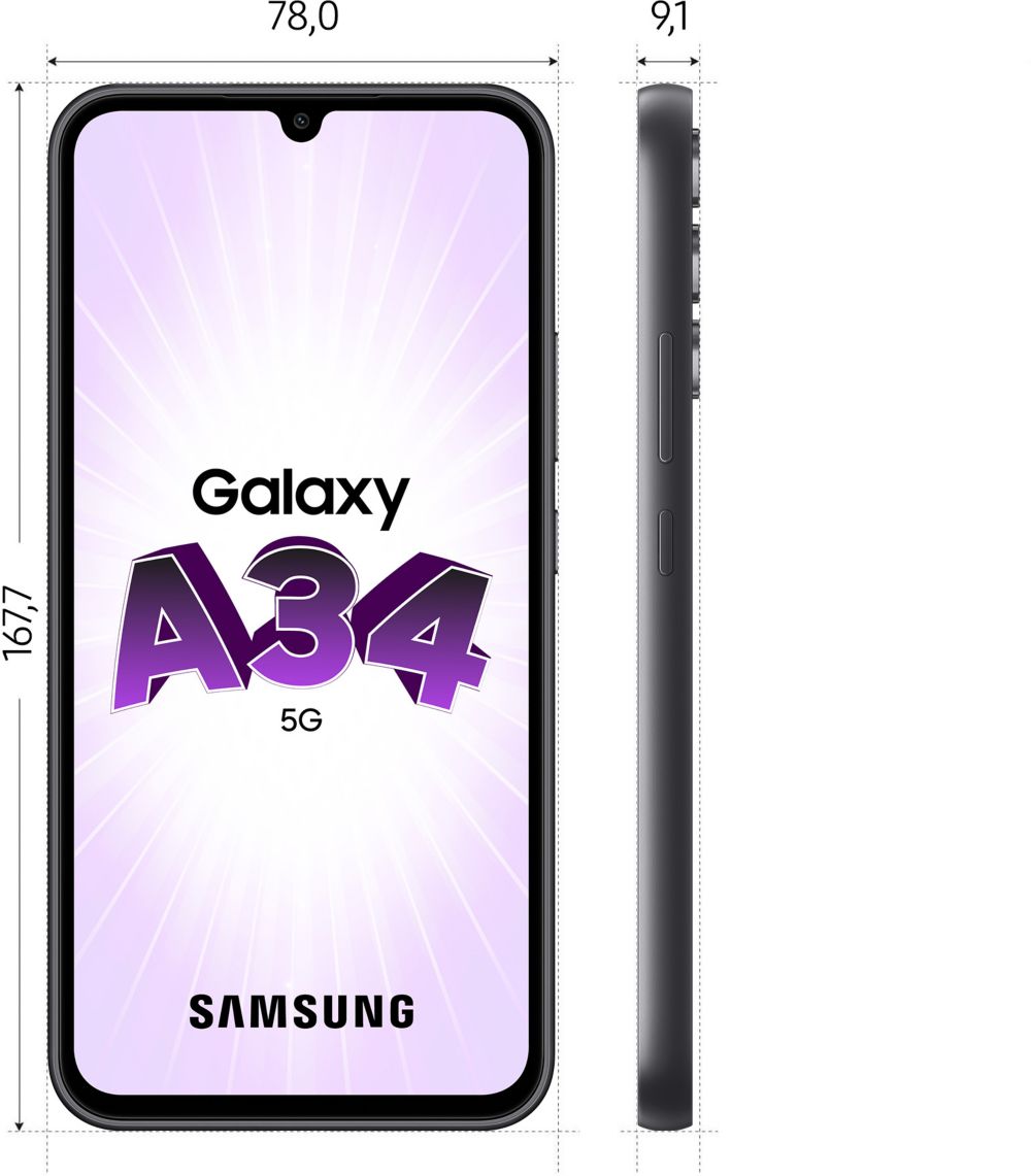 Samsung Galaxy A34 5G Ecran 6,6'' Super AMOLED 120Hz