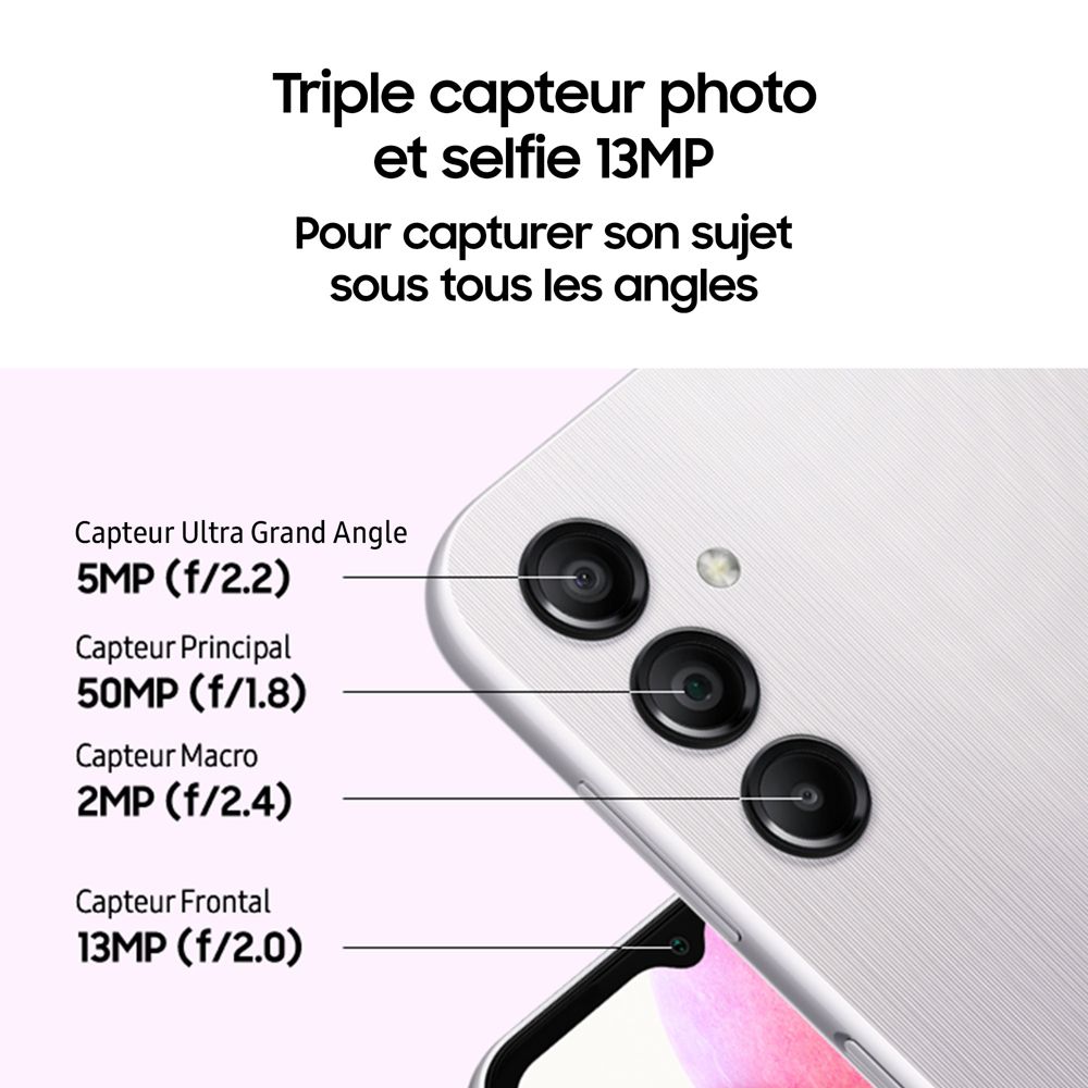 Samsung Galaxy A14 Triple capteur photo et selfie 13MP