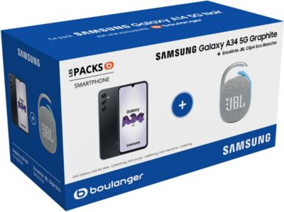Smartphone SAMSUNG Pack A34 5G Graphite+Enceinte JBL Clip4