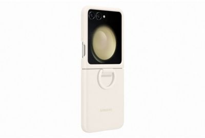 Coque SAMSUNG Z Flip 5 avec anneau sillicone Crème