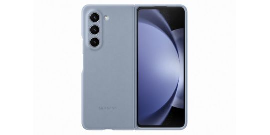 Coque SAMSUNG Z Fold 5 Simili Cuir Bleu