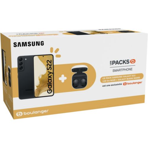 Smartphone Samsung Pack Galaxy S22 128Go Noir 5G + Buds FE +