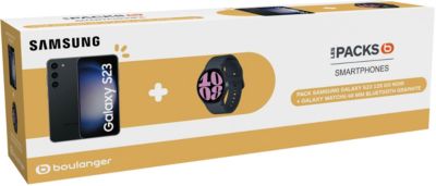 Smartphone SAMSUNG Pack S23 128Go Noir + Watch6 40mm Bt