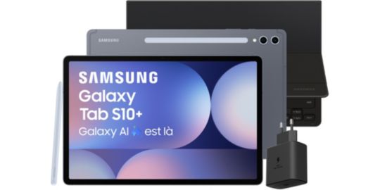 Tablette Android SAMSUNG Pack S10+ Book Cover Keyboard Slim+Charg