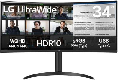 Ecran PC Gamer LG UltraWide 34WR55QK-B 34'' VA