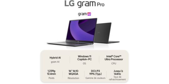 Ordinateur portable LG Gram Pro 16Z90TS-G.AU79F Copilot+