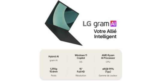 Ordinateur portable LG Gram 15Z80T-G.AU88F Copilot+