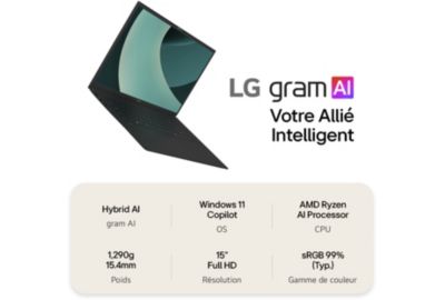 Ordinateur portable LG Gram 15Z80T-G.AU8BF Copilot+