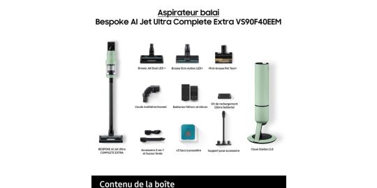Aspirateur balai SAMSUNG VS90F40EEM/WD Bespoke AI Jet Ultra