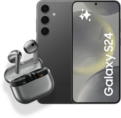 Smartphone SAMSUNG Pack S24 Noir 128Go + Buds 3 Gris