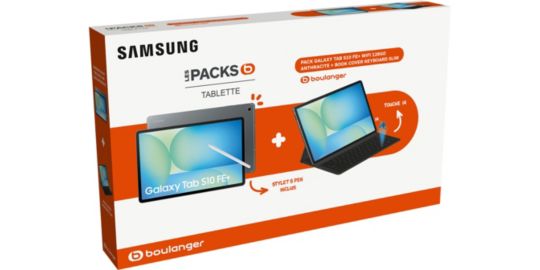 Tablette SAMSUNG Pack Galaxy Tab S10 FE+ 128Go + BookCover Keyboard Slim + S Pen inclus