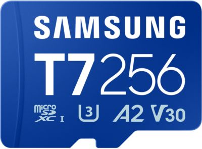 Carte Micro SD SAMSUNG T7 256G U3 V30 A2 Classe 10