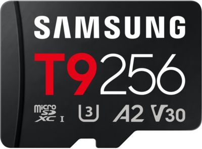Carte Micro SD SAMSUNG T9 256G U3 V30 A2 Classe 10