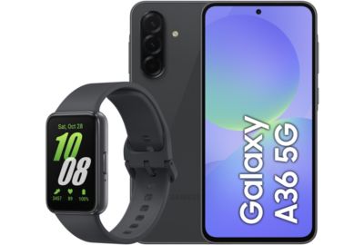 Smartphone SAMSUNG Pack A36 Noir 128Go + Fit3 Gris