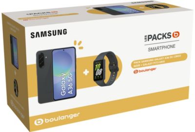 Smartphone SAMSUNG Pack A36 Noir 128Go + Fit3 Gris