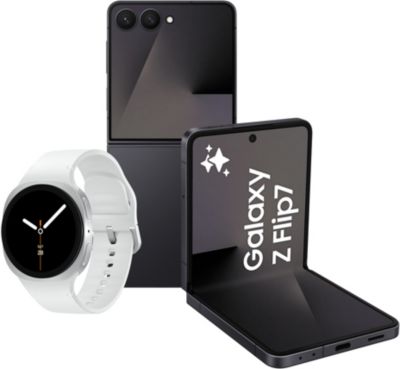 Smartphone SAMSUNG Pack ZFlip7 Noir 256Go+GW8 40mmBT Blanc