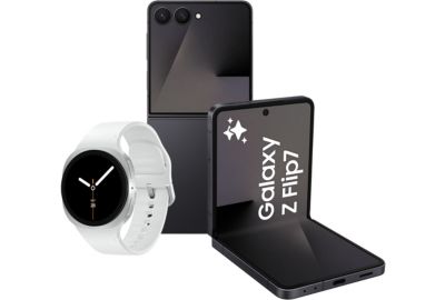 Smartphone SAMSUNG Pack ZFlip7 Noir 256Go+GW8 40mmBT Blanc