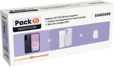 Smartphone SAMSUNG Pack A37Graph 128Go+Coque+VT+Bloc charge