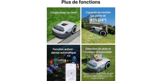 Robot tondeuse ANTHBOT Genie 600E sans fil périphérique, 600 m² de superficie