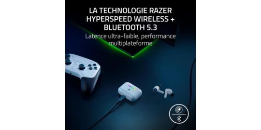 Ecouteurs Gamer RAZER HAMMERHEAD V3 X HYPERSPEED BLANC