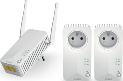 Prise CPL netsocket 600 MB/s avec 1 Port Fast Ethernet 100 MB/s et Prise  gigogne - Metronic 495466