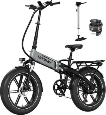Vélo électrique HITWAY 20×4.0 Pneus 48V13Ah Pliable VAE Gris