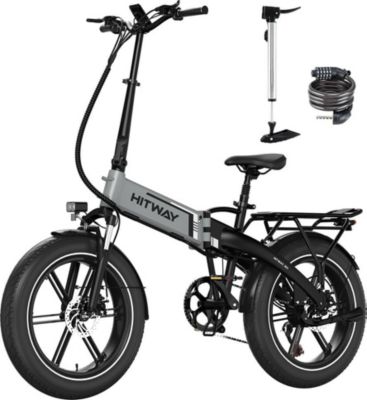 Vélo électrique HITWAY 20×4.0 Pneus 48V13Ah Pliable VAE Gris