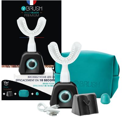 Brosse À Dents Électrique Y-Brush Nylonblack Premium Noir Et Blanc
