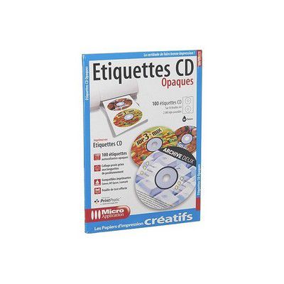 Papier créatif MICRO APPLICATION 100 étiquettes CD