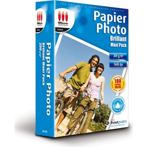Papier photo MICRO APPLICATION Photo Maxi Pack 10x15 Brillant 200g