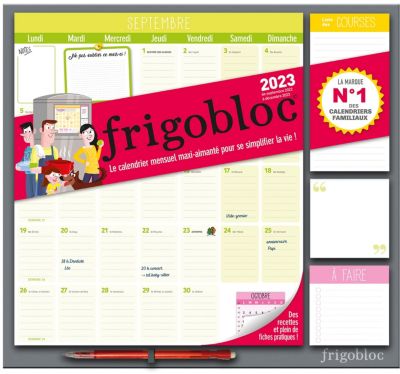 Calendrier PLAYBAC FRIGOBLOC MENSUEL 2023 - CALENDRIER | Boulanger