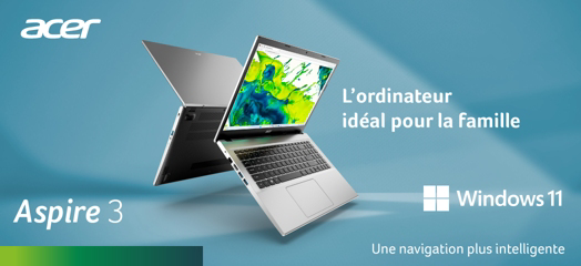 PC Portable Acer Aspire 17 Pouces - I3 11e Gen, 16 Go RAM, 512 Go SSD, Windows 11 - Gris