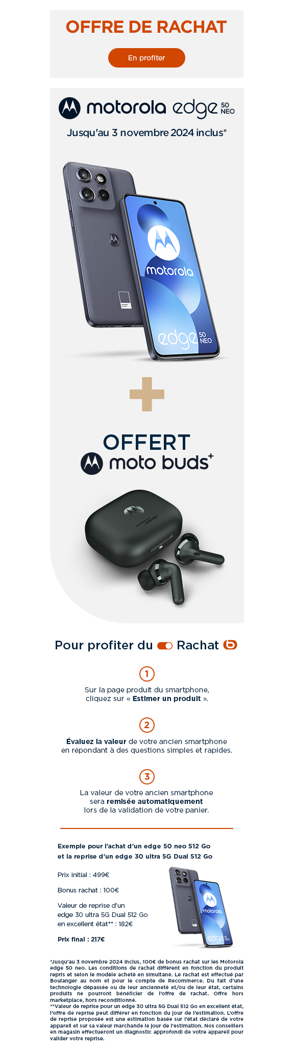 Pour tout achat d'un edge 50 neo recevez une paire d'écouteurs sans fils !