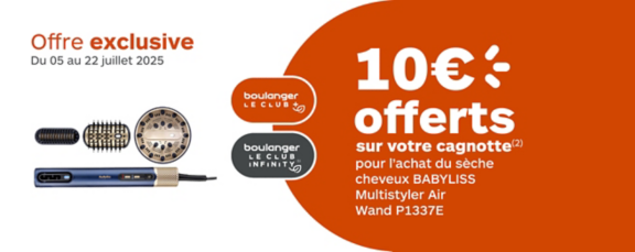 10€ de remise immédiate pour les ouvreurs ou porteurs Club Club+ et Infinity