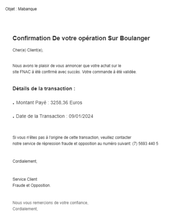 Exemple de fraude