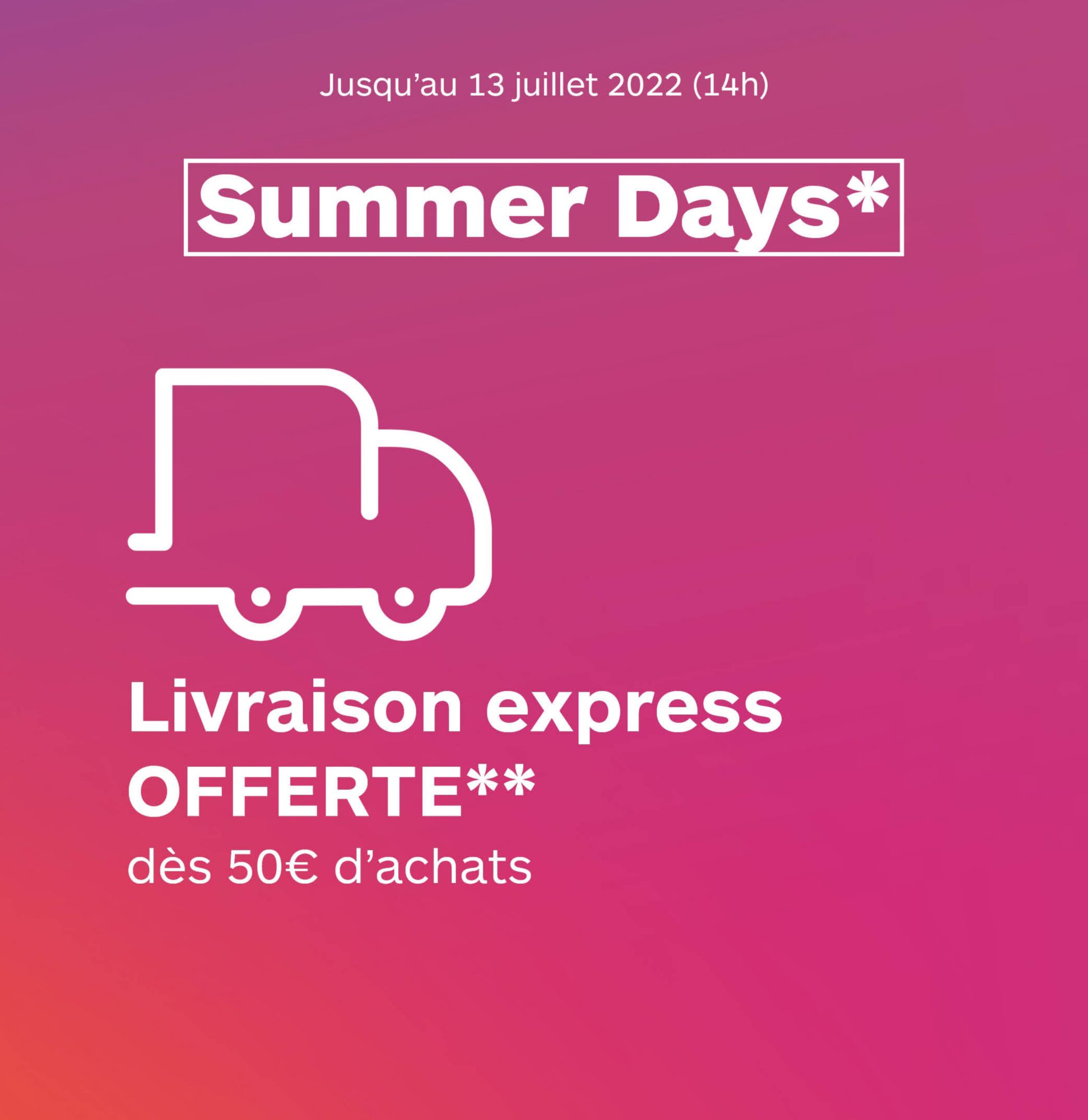Livraison express offerte dès 50€ d'achats