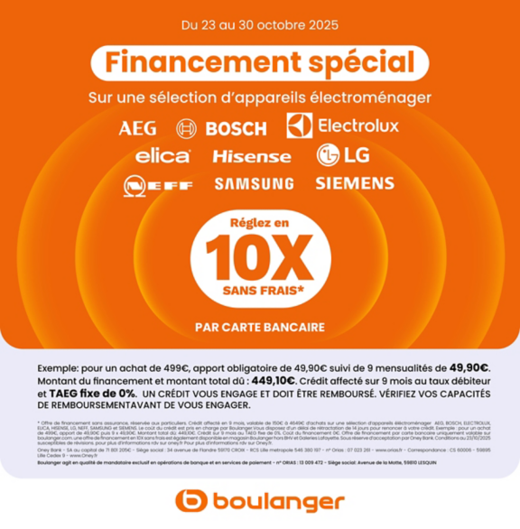 financement spécial gros électroménager