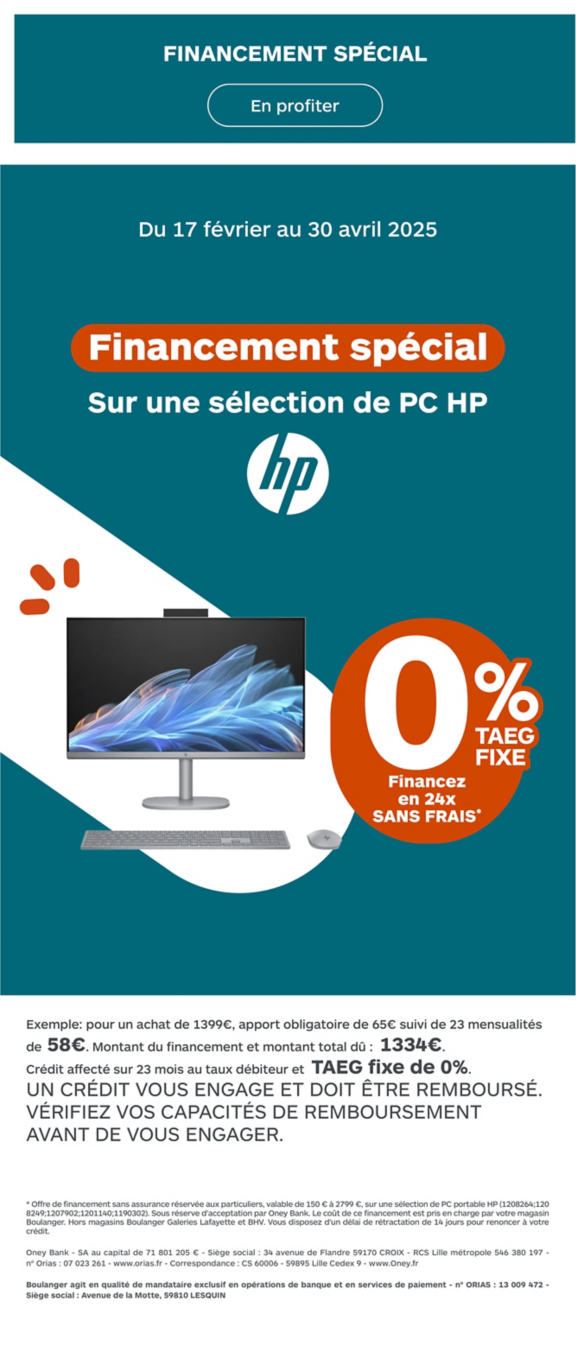 Offre de financement HP