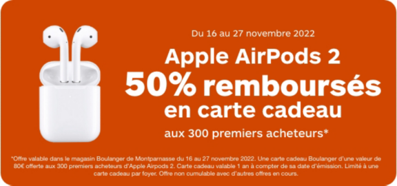 Apple Air Pods 2 offerts - voir l'offre