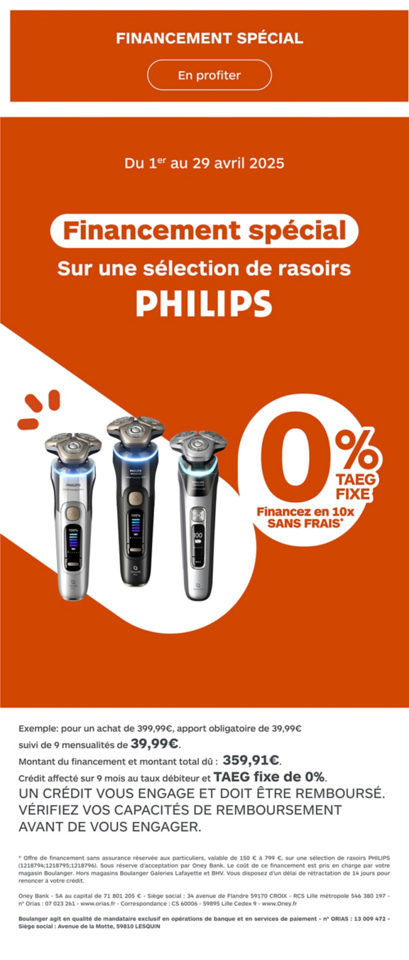 financement sans frais philips