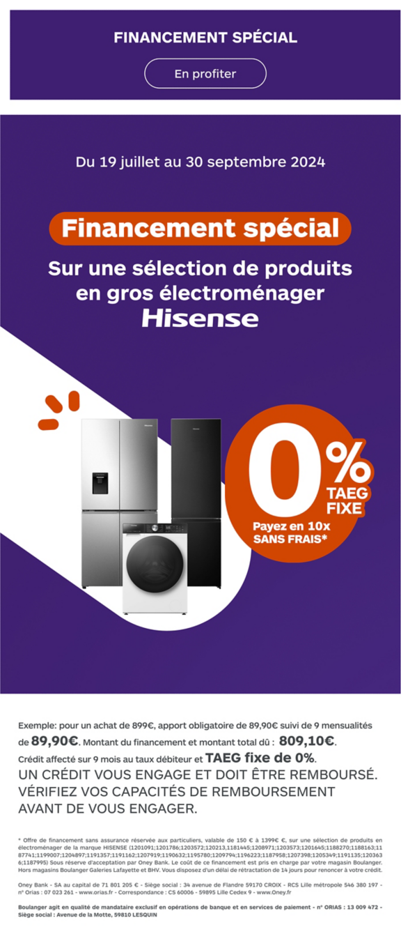 Plus de solution de paiement sur une sélection de produits Hisense