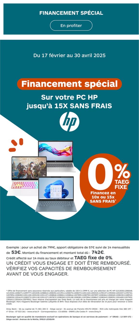 offre de financement hp